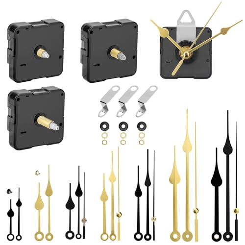 EEEKit Clock Mechanism Movement Replacement, 4PCS Battery Clocks Motor and 8 Set Hands for Quartz Wall Clock Parts Repair