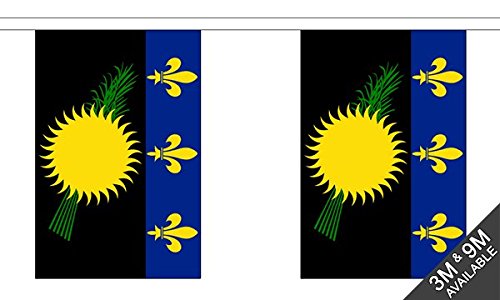 Flagtex Guadeloupe Fabric Bunting – 9m with 30 Flags – Fabric for Indoor & Outdoor Use – String Flags Banners Guadeloupean Caribbean French Territory Island — image 1