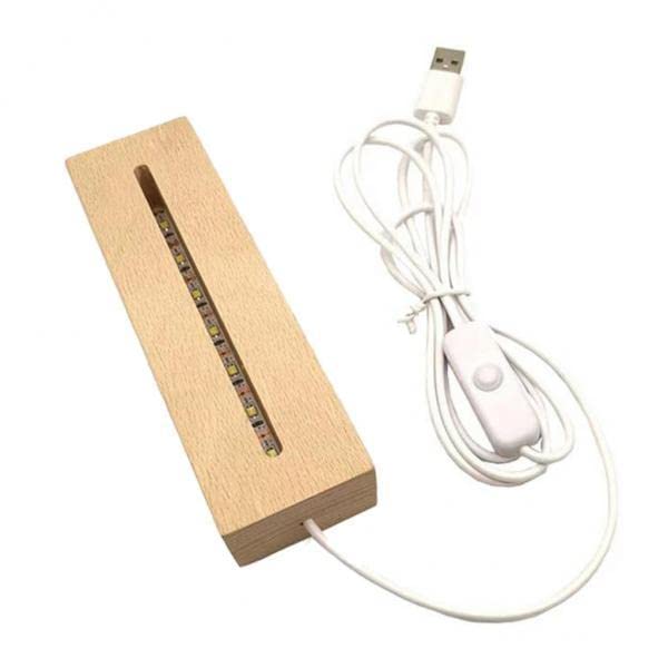 2xLED Display Lights Wooden Lighted Base Stand for Crystal Warm White A Type | Night Lights-image-8