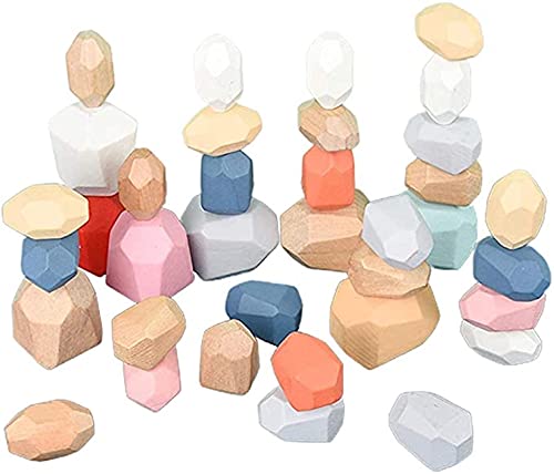 積み木 木のおもちゃ 3Dデコボコ積み 大人にムキになる 100％の木 安全無塗装 モンテッソーリ 玩具 知育玩具 テーブルゲーム バランスゲーム 指先訓練 子供 おもちゃ 新年ギフト ゲーム モデルDIY ・児童館用品 かわいい マカロン色 【36個】のサムネイル