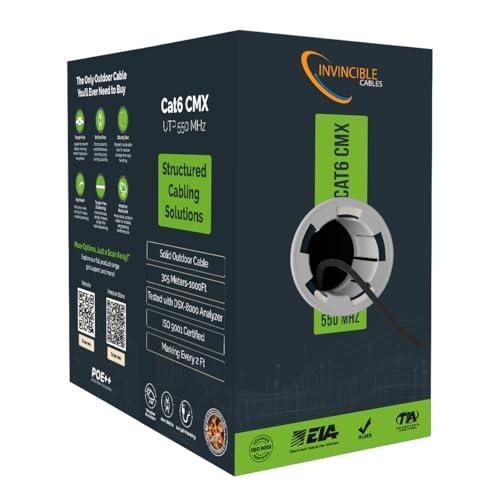 Câble Cat6 d'extérieur en cuivre pur testé DSX-8000 pour réseau exigeant