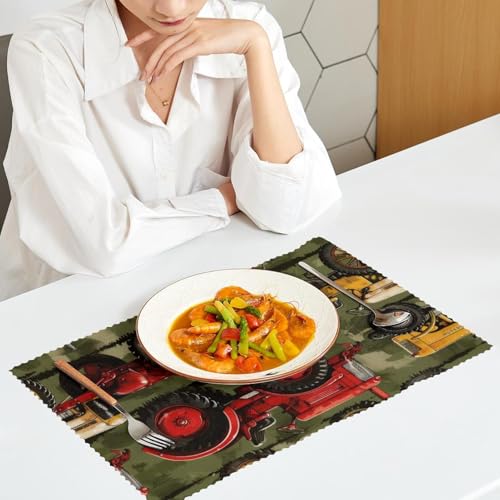 Sets de table résistant chaleur et antidérapants imprimé tracteur - 7