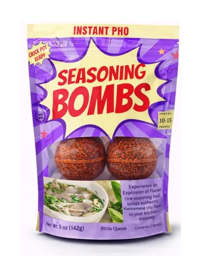 Pho Seasoning Bombs (2 Bombs) – Vietnamese Style Pho Broth Seasoning Balls, Easy Soup Base for Slow Cooker, Instant Pot & Stovetop