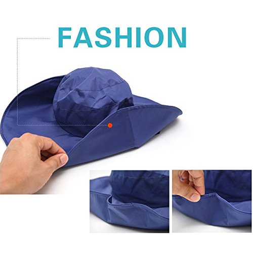 Outdoor UV Protection Rain Cap Waterproof Rain Hat Wide Brim Bucket Hat (Brown) - Thumbnail 6