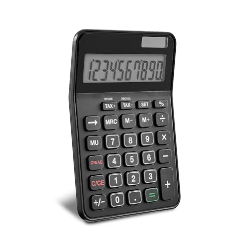 Staples 10-Digit Desktop Calculator, Solar/Battery, Black, 2-Pk, ST240