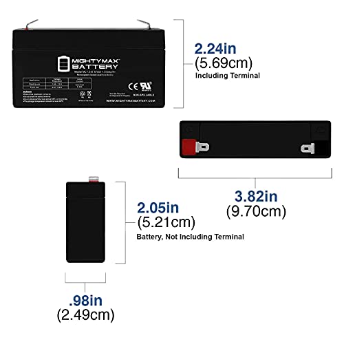 Ml1.3-6 - 6 Volt 1.3 Ah, F1 Terminal, Rechargeable Sla Agm Battery #TOP1