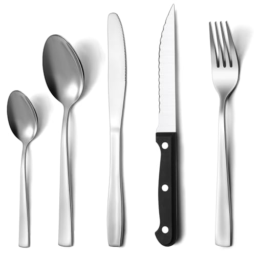 Pleafind Set di Posate Acciaio Inox, 30 Pezzi, Per 6