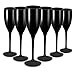 RB Sektglas Schwarz Premium-Kunststoff Unzerbrechlich Wiederverwendbar 13cl, 6 Stück