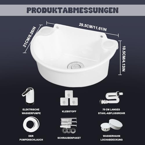 Lavabo mural avec pompe électrique pour garage et cave - 3