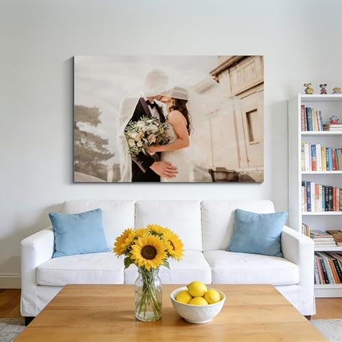 printtoucan Custom Canvas Print with Your Photos 16x24 IN – Personalized Pictures Canvas Prints Custom Wall Art Customized Photo Gift for Couple Valentine Family Decor — view 2