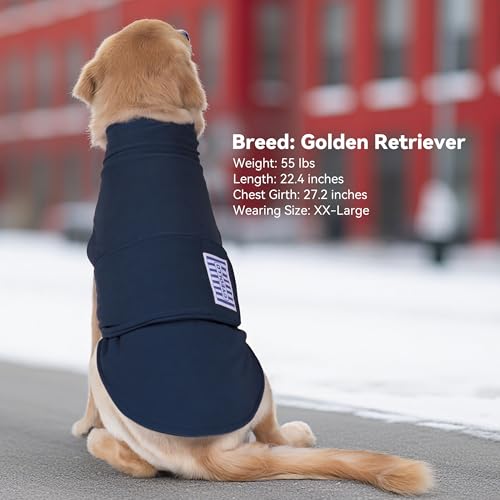 cyeollo XL Dog Sweater, Fleece Dog Sweaters Soft Stretchy Doggie Vest Turtleneck Doggy Sweatshirt Warm Fall & Winter Clothes for Medium to Large Dogs Girl, Navy XL by cyeollo - Used condition - Image 9