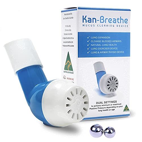 Natural Lung Exerciser & Mucus Removal Device - Naturally Clear Mucus from Airways & Improve Lung Capacity with This Opep Respiratory Breathing Exercise Device - Made in Australia â€“ Blue