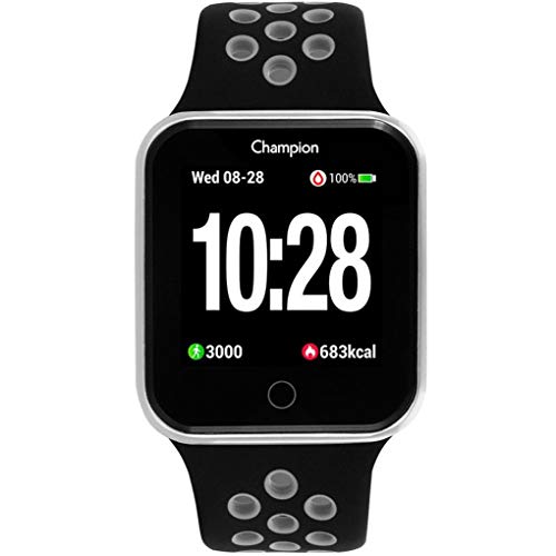 RELOGIO SMART WATCH CHAMPION UNISSEX BLUETOOTH CH50006C PRATA COM PULSEIRA PRETA COM CINZA