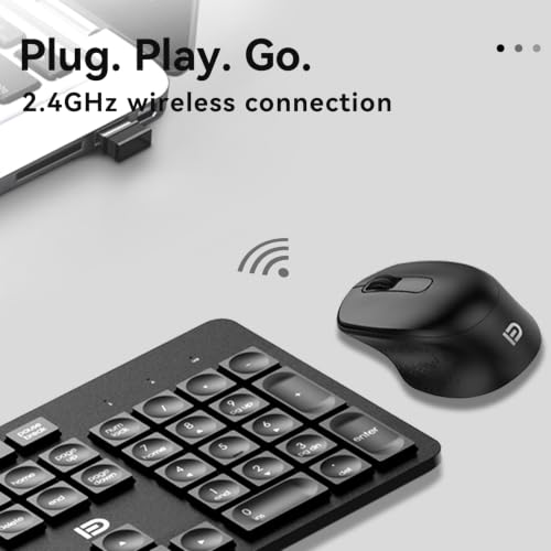 MangoEra Silent Wireless Keyboard and Mouse Combo, Full Size Number Pad by MangoEra - Used condition - Image 3