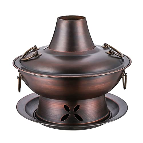Olla china de cobre tradicional para hot pot 32cm miniatura 1