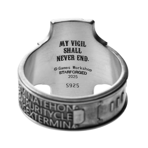 Starforged Warhammer 40K Creed of Ordo Xenos Deathwatch Silver Ring Accessories Jewelry4