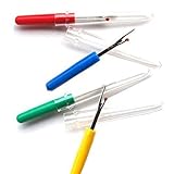 ikis Colorful Plastic Handle Craft Thread Cutter Seam Ripper Stitch Unpicker Sewing Tool for Home Supplies- 4Pcs, Multicolour