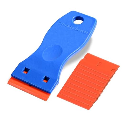 Ehdis Raschietto e 10 Lame in plastica, Razor Blade Spatola, Rimozione Adesivo in plastica, Rimozione della Colla in Vinile, Adesivo di Vetro, Tinta Finestr, Blu