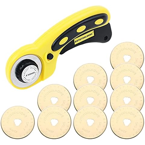 AUTOTOOLHOME 45mm Rotary Cutter with 10 Blades Cover