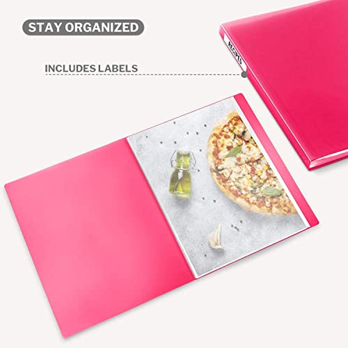 Cranbury Folder With Plastic Sleeves (Pink) - 8.5X11 Presentation Book With See-Through Cover And 24 Clear Sheet Protectors - 48 Page Display - Pink Binder Portfolio For Arts & Documents #TOP3