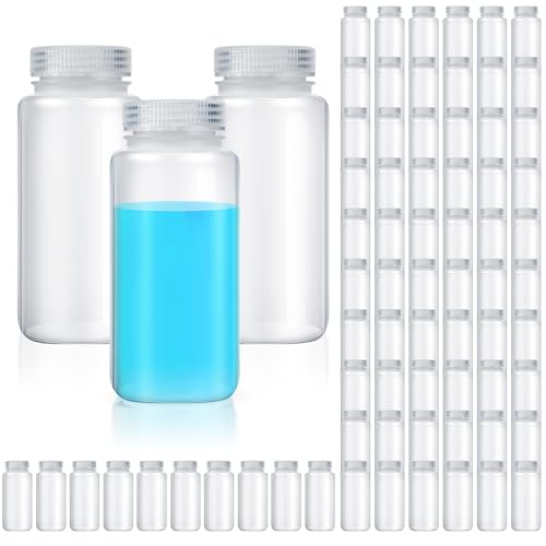 Hoolerry 72 Pcs 16oz Plastic Sample Bottles with Lids