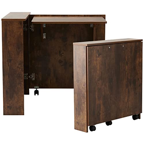 エムール デスク 机 折りたたみ ラスティック キャスター付き 電源タップ棚 マガジンラック 耐荷重約10㎏ - エムール - 商品画像