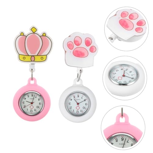 SHERCHPRY 4 peças de clipe de pino de relógio de bolso - quartzo, Branco, 10.5X4CM