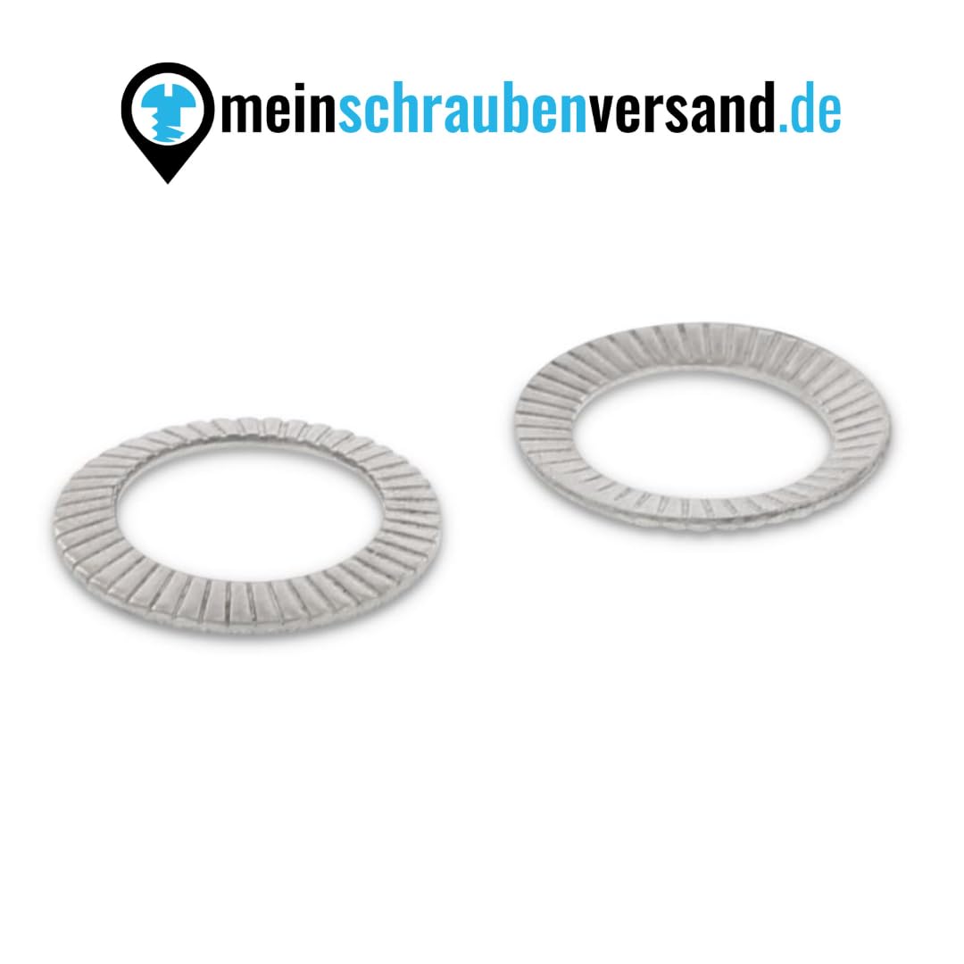Dischi di sicurezza forma S M24, 25 pezzi (tutte le dimensioni), in acciaio inox A2 V2A, dischi a U dentati, rondelle ad alta tensione