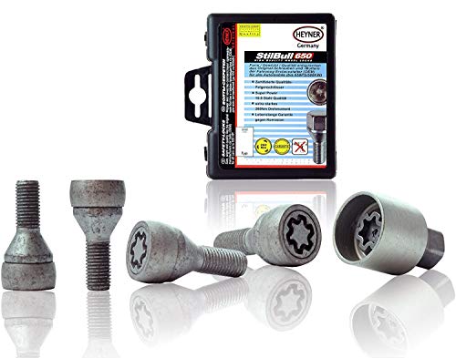 Fits Nissan Leaf Models 2010 To 2024 Heyner Germany Stil Block PRO Locking Wheel Nuts M12x1.25 Set 4 Locks Thatcham Quality Assured Bolts 377/5