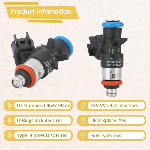 0280158313 OE 3.2L Performance Injetores de combustível, compatível com/Jeep 3.2 Cherokee 2014 2015