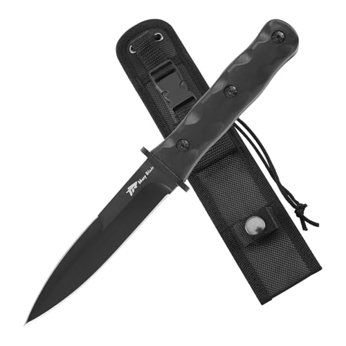 9.5-inch fixed blade knife, stainless steel blade, comfortable ABS handle, suitable for outdoor hiking, tactics, camping, survival, self-defense, and EDC