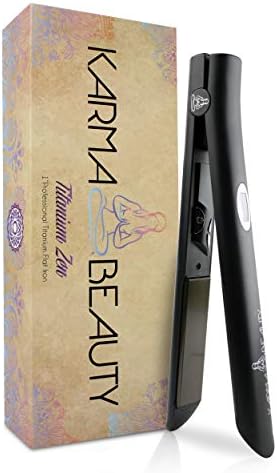 Titanium Hair Straightener | 1'' Flat Iron | LCD Screen | Auto Shut-Off | Heats Up Fast | Great for Keratin Treatment | Cool Tips for Easier Use | Dual Voltage | Karma Beauty |