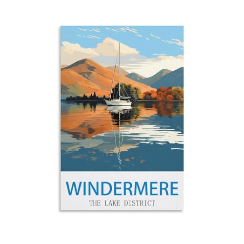 Poster de voyage vintage Windermere pour habiller les grands murs vides de la maison