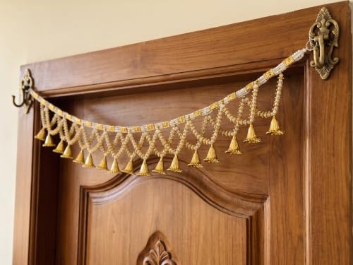 Handcrafted Pearl Lattice Door Hanging Toran – Traditional Bandar...