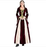 Cooles floral langes Kleid Hexe Cosplay Coustumes Verband Halloween Kostüme für Frauen Mit Kapuze Mantel (Color : B, Größe : S)