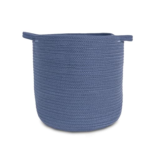 Natemia Rope Basket (12" x 12") - Woven Baby Storage Basket & Toy Organizer, Blanket Holder, Perfect Baby Registry Gift
