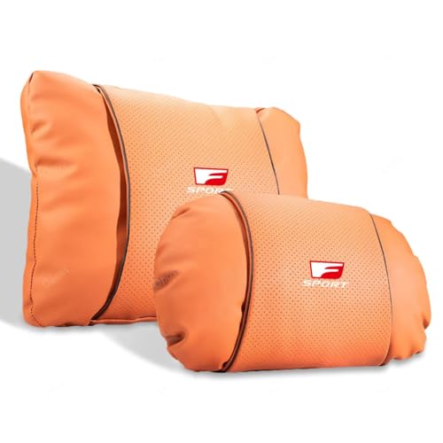 レクサス Fsport 車用 ウェストクッション ネックピロー RX LX CT EX HS NX ES LX LC GS IS LS車用首枕腰枕て ソフトレザー メモリーフォーム サポート・疲労軽減 快適な座り心地長時間使用調整可能ストラップ 取り外し可