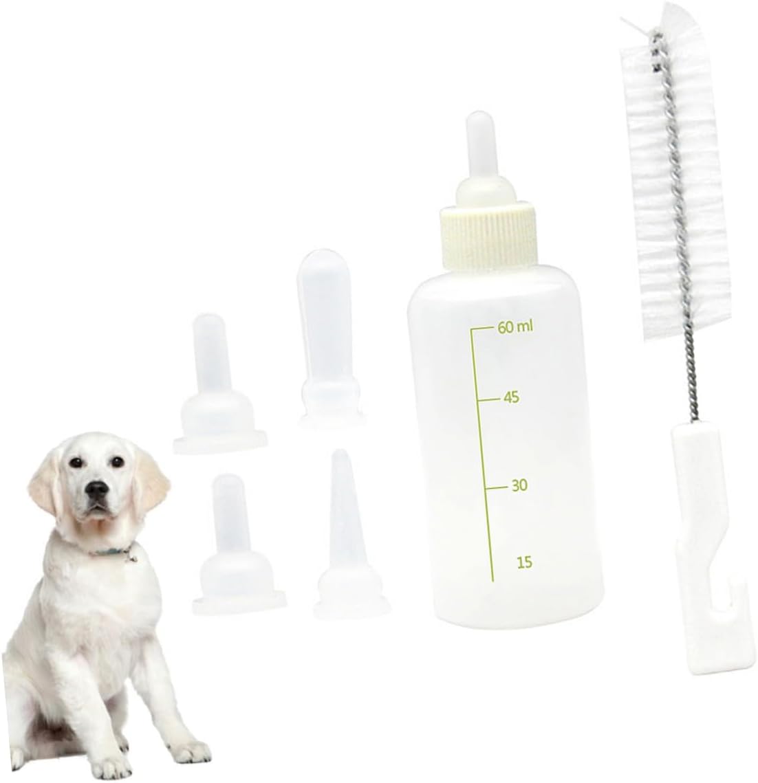 VANZACK 6sets Pet Nursing Bottle for Cats and Dogs Feeding Bottles Scale Design Portable Pet Feeder for Kittens and Puppies