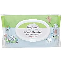 Dreambaby Nappy Bags with Fresh Fragrance – Pack of 100, Ideal for Home and Travel, Subtle Fresh Fragrance Covers Unpleasant Odours, Safe to Close with Practical Handles
