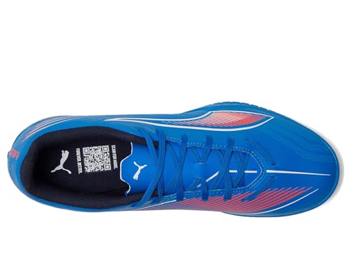 PUMA Men's Play Turf Trainer Soccer Cleats Sneaker, Ultra Blue-White-Glowing Red AH25, 8.52