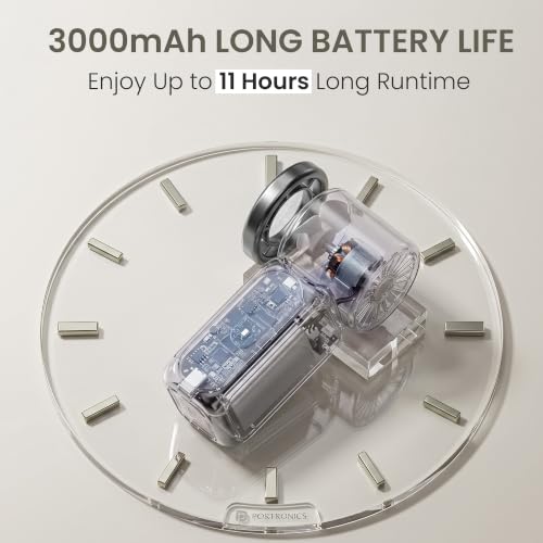 Image of Portronics Toofan Nano Rechargeable Handheld Mini Fan, 3000mAh Battery, 18000 RPM High-Speed Airflow, BLDC Motor, 5 Speed Modes, LED Display, Type-C Fast Charging, For Travel, Office, Makeup & Outdoor