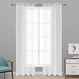 RAIN CITY White Voile Sheer Curtains Light Filtering Rod Pocket Windows Treatment Panels Drapes 84 I