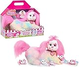 Puppy Surprise 12-inch Blossom Plush Stuffed Animal Dog with Puppies, Pink, Toys for Kids, Kids Toys for Ages 3 Up by Just Play