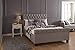 Sofá cama con Cabecera abotonada gris tipo trineo tipo otomana de Home Source, tela, Plateado, Doublé