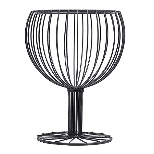 YUQI Verre à vin Fer Forgé Snack Panier de Rangement Snack Plateau Dessert Fruit Basket