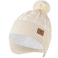 Ocatoma Winter Beanie with Earflap for Men Women Toque Soft Warm Knit hat Fleece Lined Snow Hats Stocking Cap Unisex