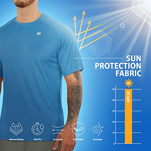 Ododos Men's Short Sleeve T-Shirts Upf 50+ Sun Protection Spf Classic Fit Athletic Tee Shirts Hiking Fishing Workout Tops, Gray, Medium-Tall #TOP5