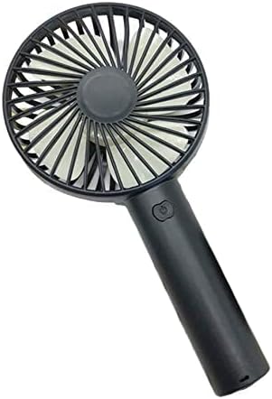 FALcon Mini Portable USB Hand Fan Built-in Rechargeable Battery Operated Summer Cooling Table Fan with Standing Holder Handy Base for Home Office Indoor Outdoor Travel (Black Color)