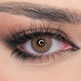 Venus® Braune Kontaktlinsen Ohne Stärke - 0.00 Dioptrien - Weiche Jahreslinsen - Kontaktlinsen Farbig für Damen & Brillenträger -1 Paar (2 Stück) - 14.2 mm - Honey Moon