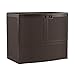 Suncast Resin Vertical Storage Box with Top Lid and Front Doors - Outdoor Bin Stores Tools, Accessories and Toys - Java Wicker